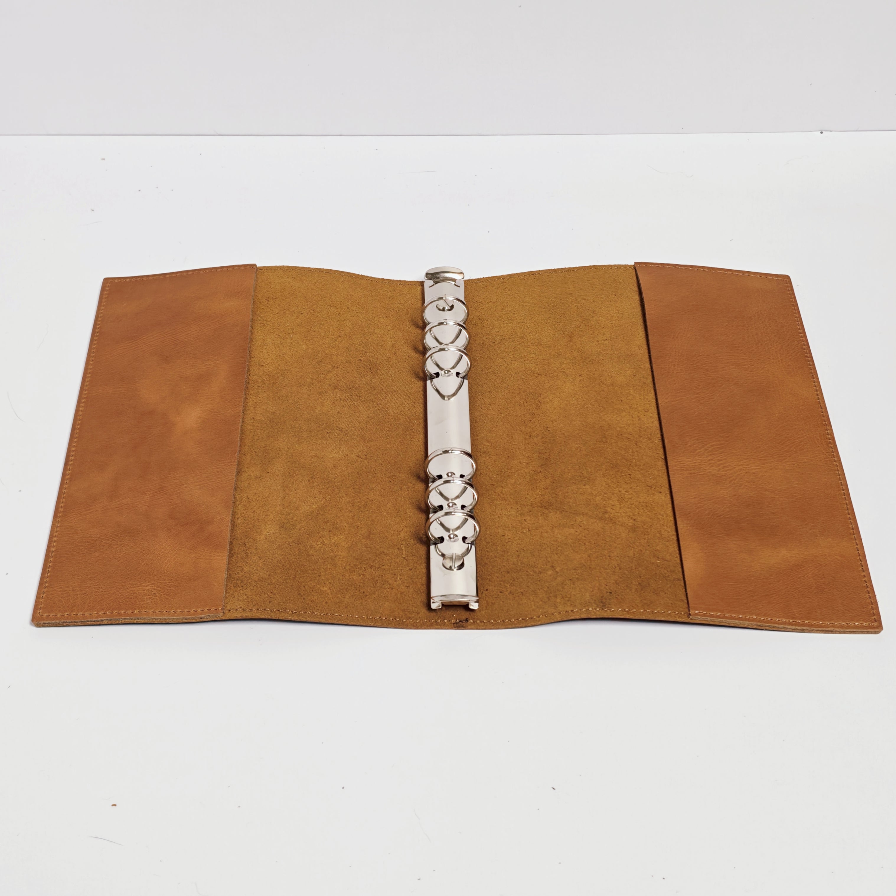 "The Ancient Tome" A5 6-Ring Premium Leather Binder - Solid Dark Brown