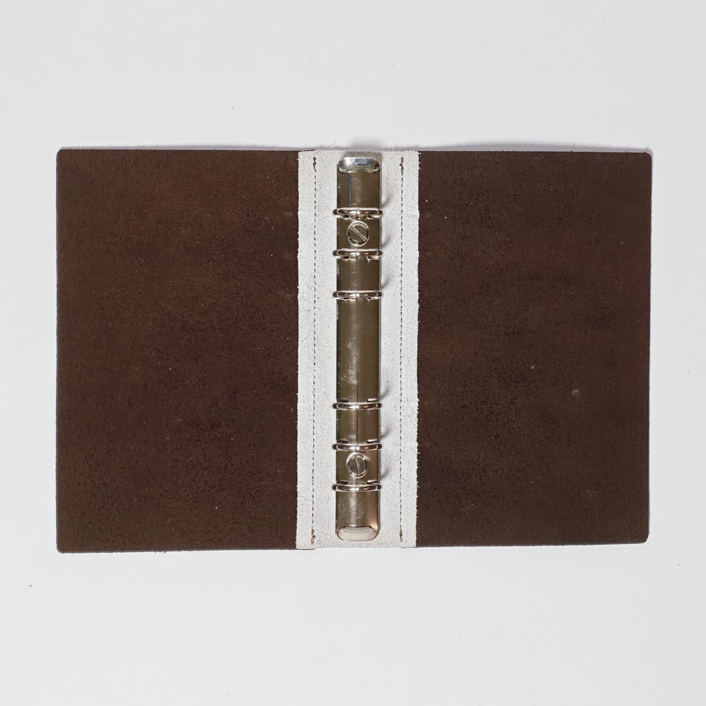 The Monochrome Pop Vintage A6 Personal 6-Ring Leather Binder