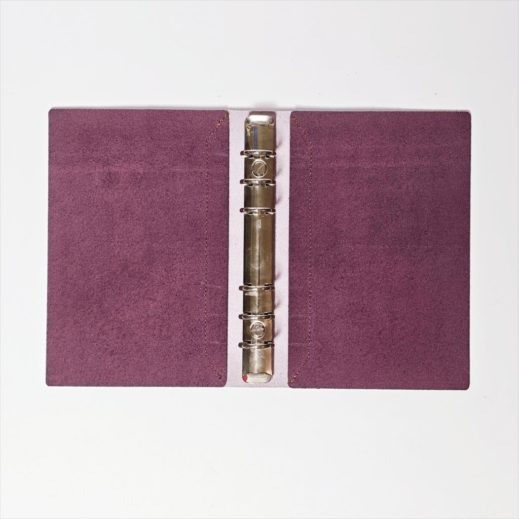 The Purple and Lavender Vintage Italian Pueblo Veg-Tanned Leather A6 Personal 6-Ring Leather Binder
