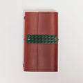 "Autumn Leaves & Wild" Premium Leather Traveler's Journal - Crimson Red & Green (TN Personal Size)