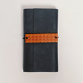 "The Winter Hearth" Premium Leather Traveler's Journal - Navy Blue & Tan (TN Personal Size)