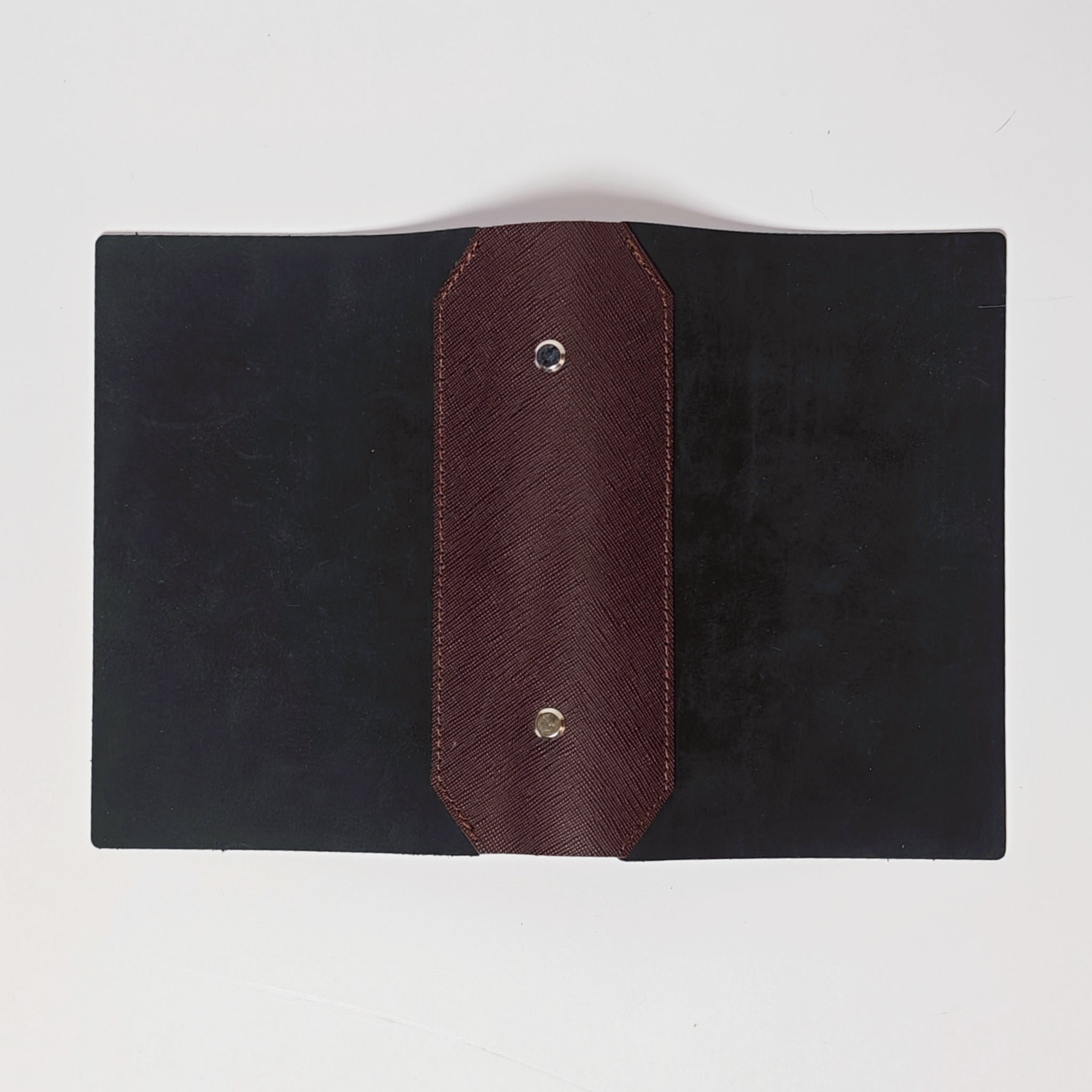 "The Urban Expert" Premium A6 Personal 6-Ring Leather Binder - Matte Charcoal & Deep Crimson