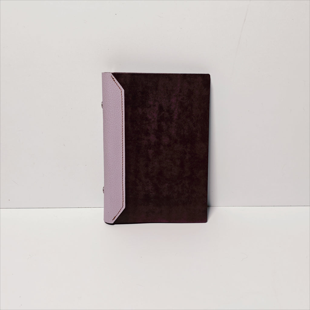 The Purple and Lavender Vintage Italian Pueblo Veg-Tanned Leather A6 Personal 6-Ring Leather Binder